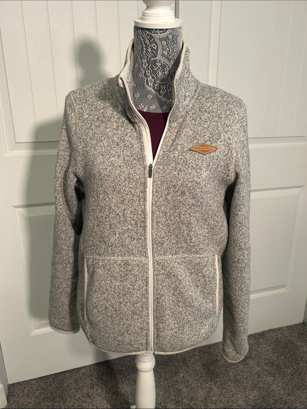 Merrell Light Heather Gray Full-Zip Utility Jacket S